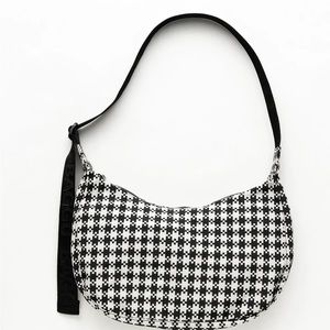 RESERVED Baggu Medium Crescent Black Gingham